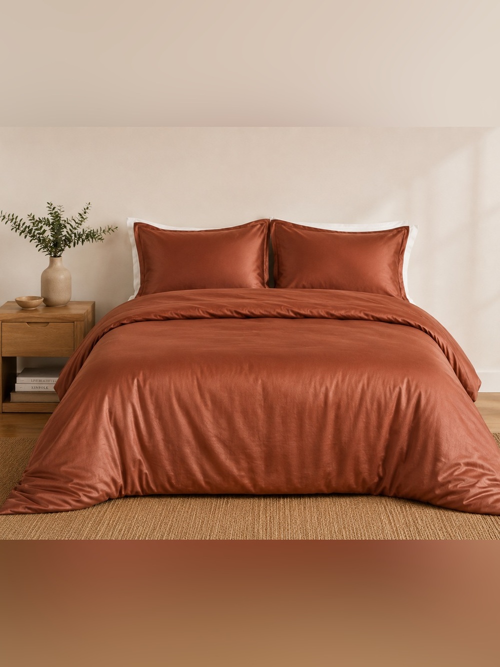 Quince Bamboo Duvet Cover Set – Terra-Cotta | Queen Size